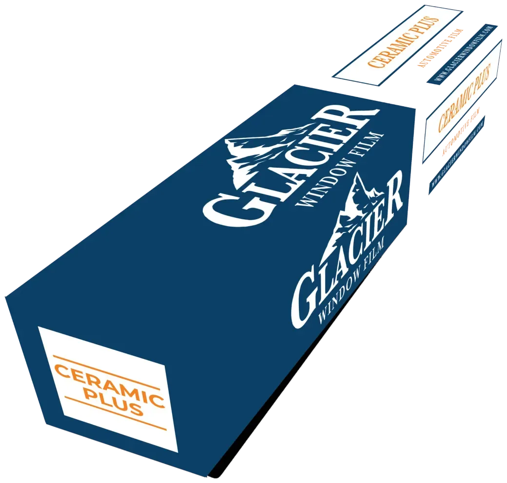Glacier Ceramic Plus window film — retail packaging