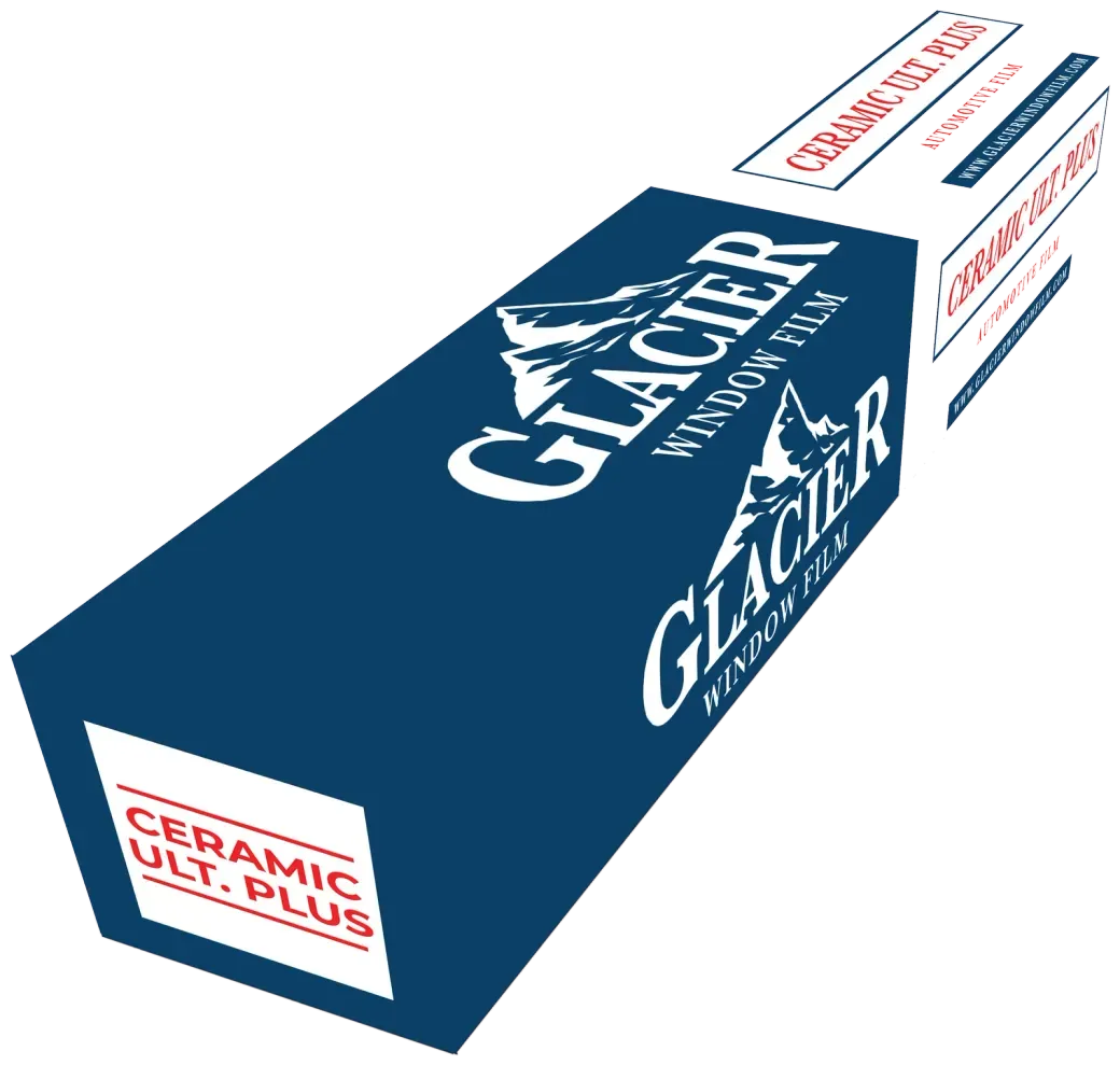 Glacier Ceramic Ultimate Plus window film — retail packaging