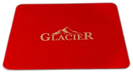 Glacier Hard Card, Red — rigid squeegee card for tint channels and glass edges