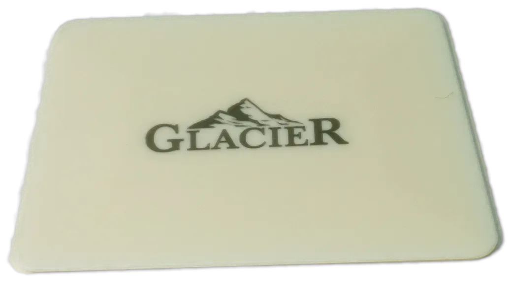 Glacier Hard Card, White — rigid squeegee card for tint channels and glass edges