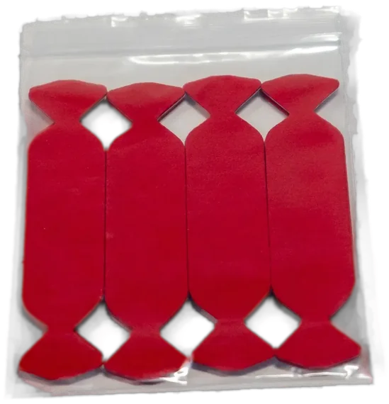 Glacier Pre-Cut Micro Felt Strips, Red — wraps a micro squeegee edge